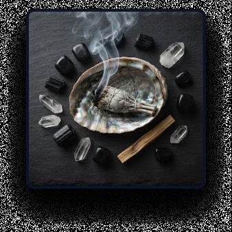 A consecrated crystal pyramid on dark stone
